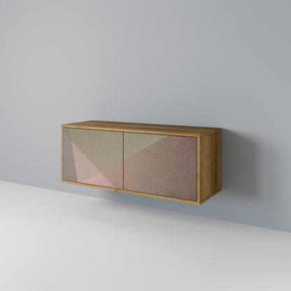 BEIGE GEOMETRY Kompakt TV-bänk med 2 dörrar