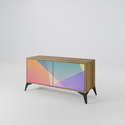 BRIGHT GEOMETRY Kompakt TV-bänk med 2 dörrar