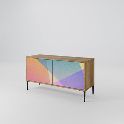 BRIGHT GEOMETRY Kompakt TV-bänk med 2 dörrar