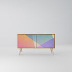BRIGHT GEOMETRY Kompakt TV-bänk med 2 dörrar