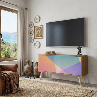 BRIGHT GEOMETRY Kompakt TV-bänk med 2 dörrar