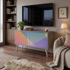 BRIGHT GEOMETRY Kompakt TV-bänk med 2 dörrar