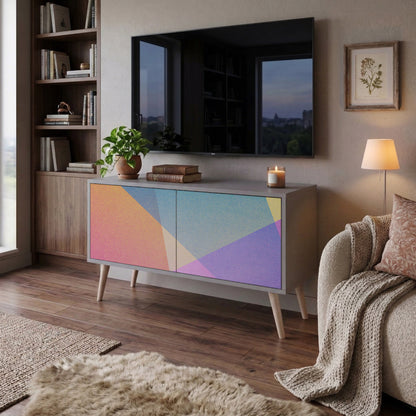 BRIGHT GEOMETRY Kompakt TV-bänk med 2 dörrar