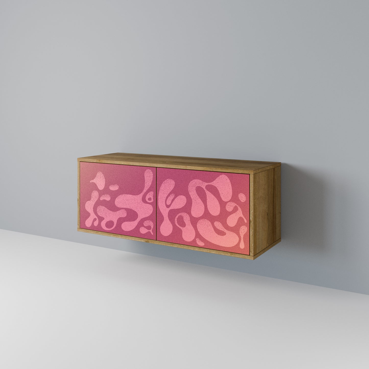 IRREGULAR PINK Kompakt TV-bänk med 2 dörrar