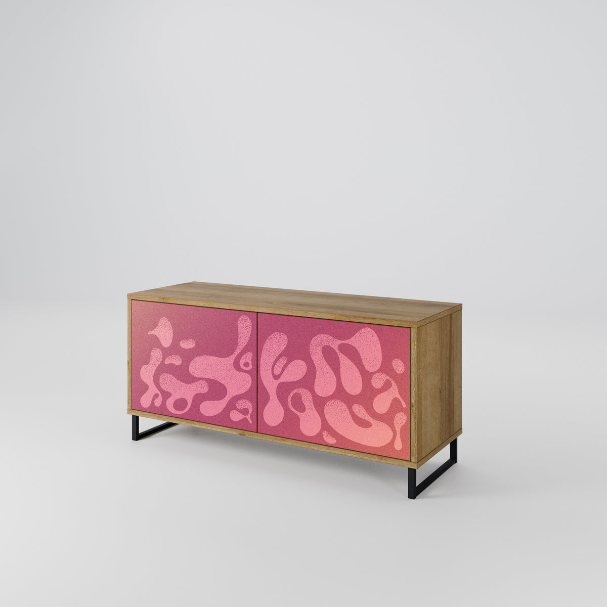 IRREGULAR PINK Kompakt TV-bänk med 2 dörrar