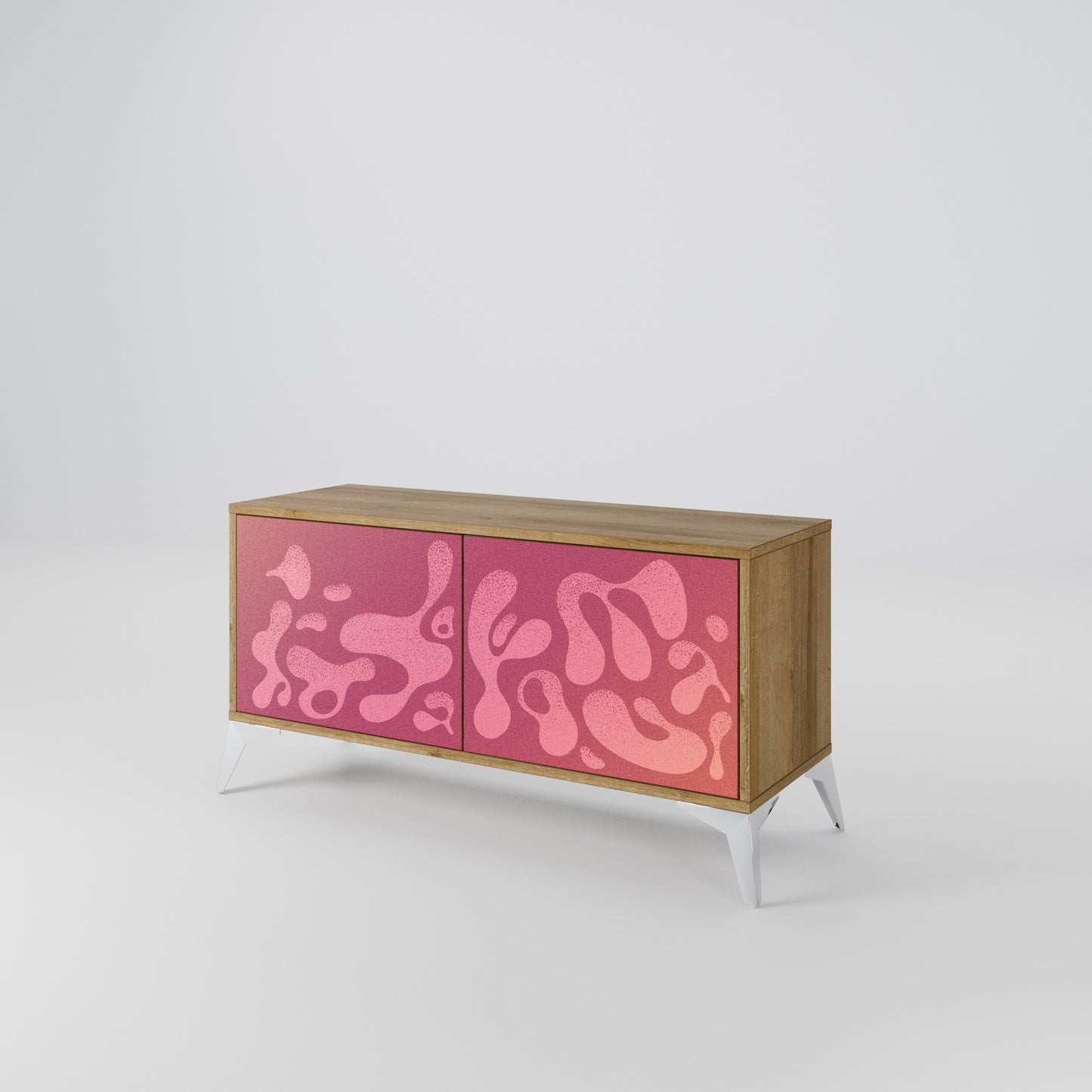IRREGULAR PINK Kompakt TV-bänk med 2 dörrar