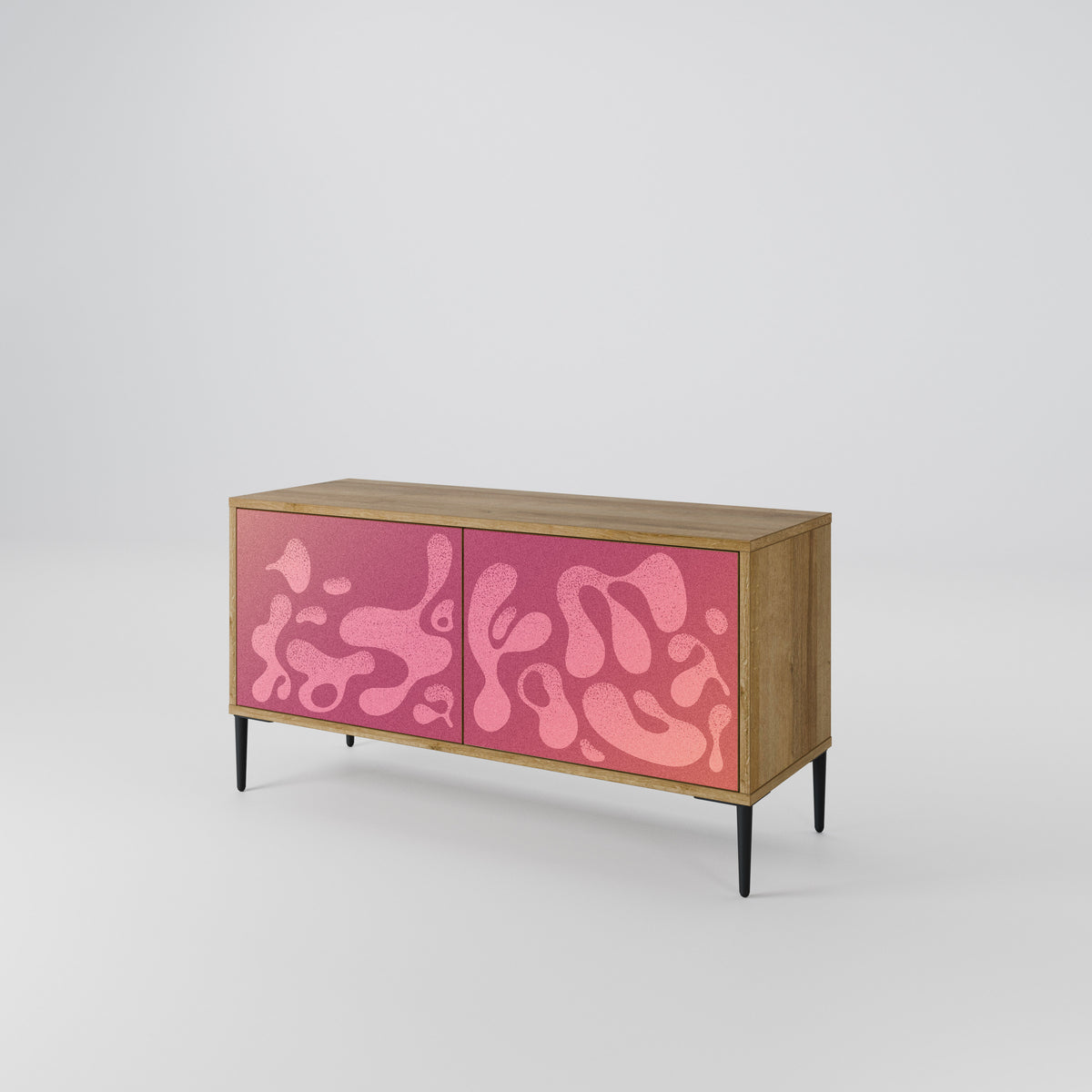 IRREGULAR PINK Kompakt TV-bänk med 2 dörrar