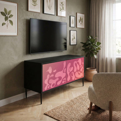 IRREGULAR PINK Kompakt TV-bänk med 2 dörrar