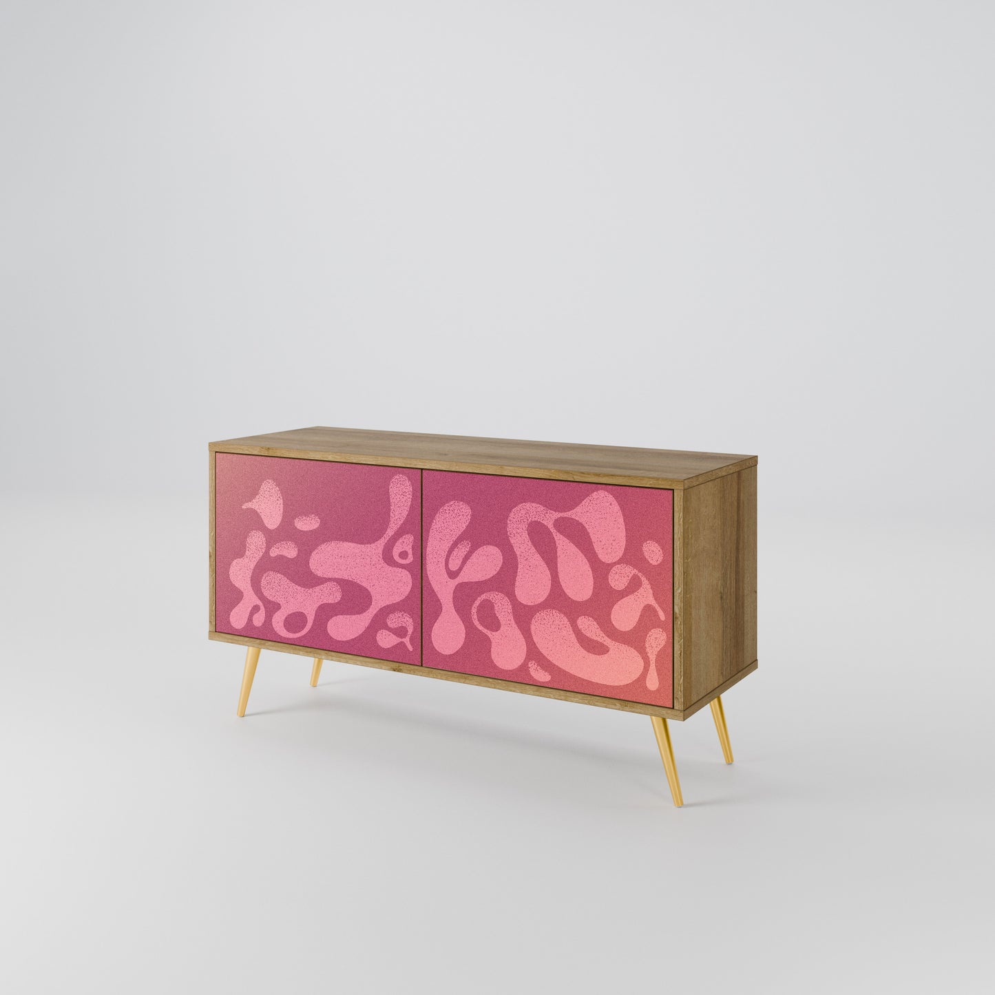 IRREGULAR PINK Kompakt TV-bänk med 2 dörrar