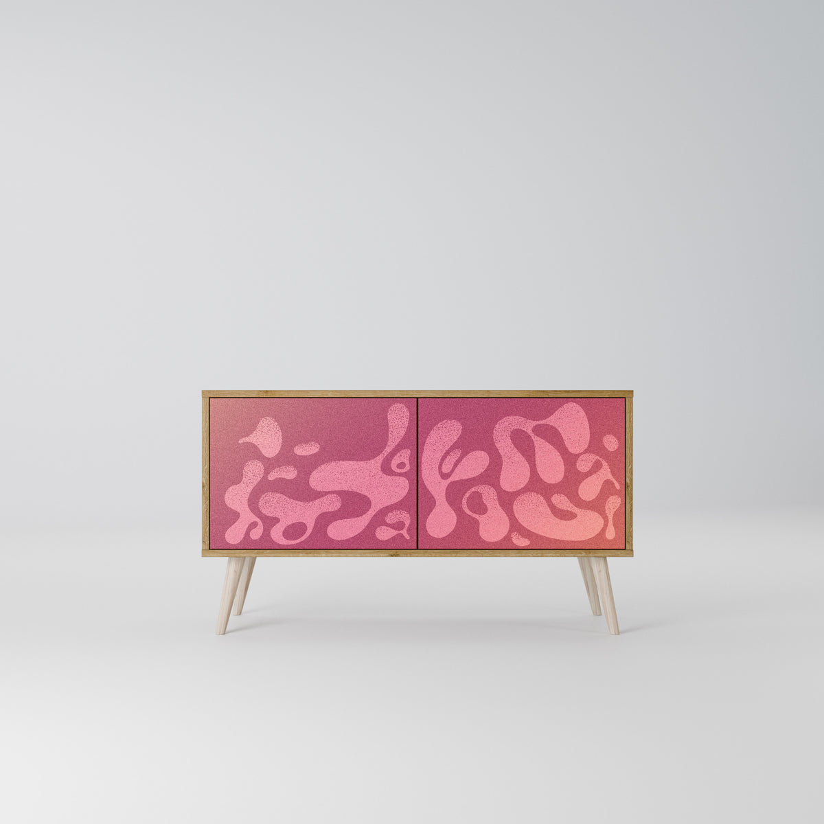 IRREGULAR PINK Kompakt TV-bänk med 2 dörrar