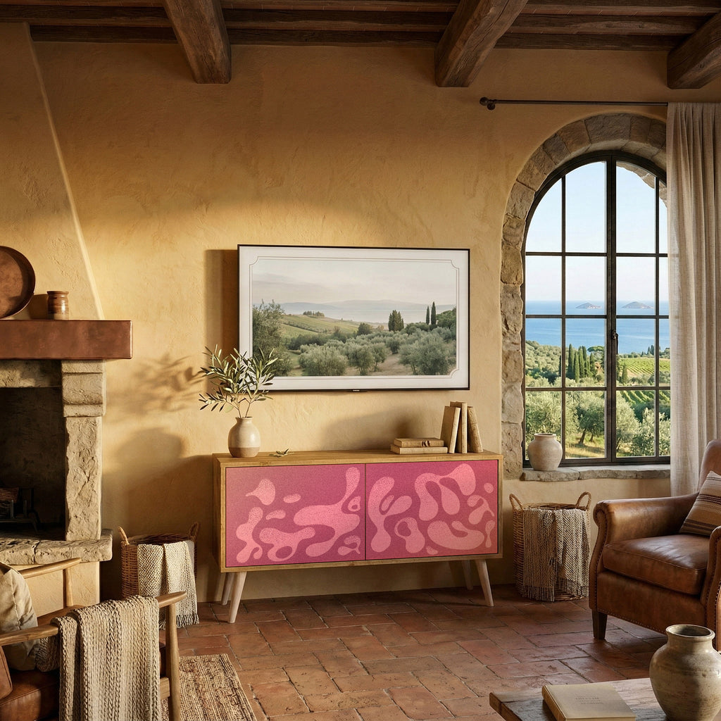 IRREGULAR PINK Compact 2-Door TV Cabinet