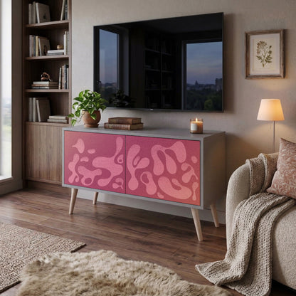 IRREGULAR PINK Kompakt TV-bänk med 2 dörrar