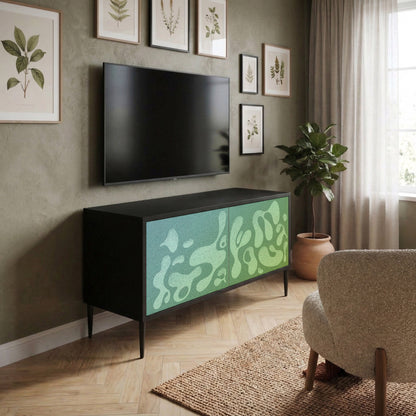 IRREGULAR BLUE Kompakt TV-bänk med 2 dörrar