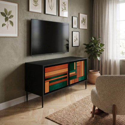 EARTHY FIGURES Kompakt TV-bänk med 2 dörrar