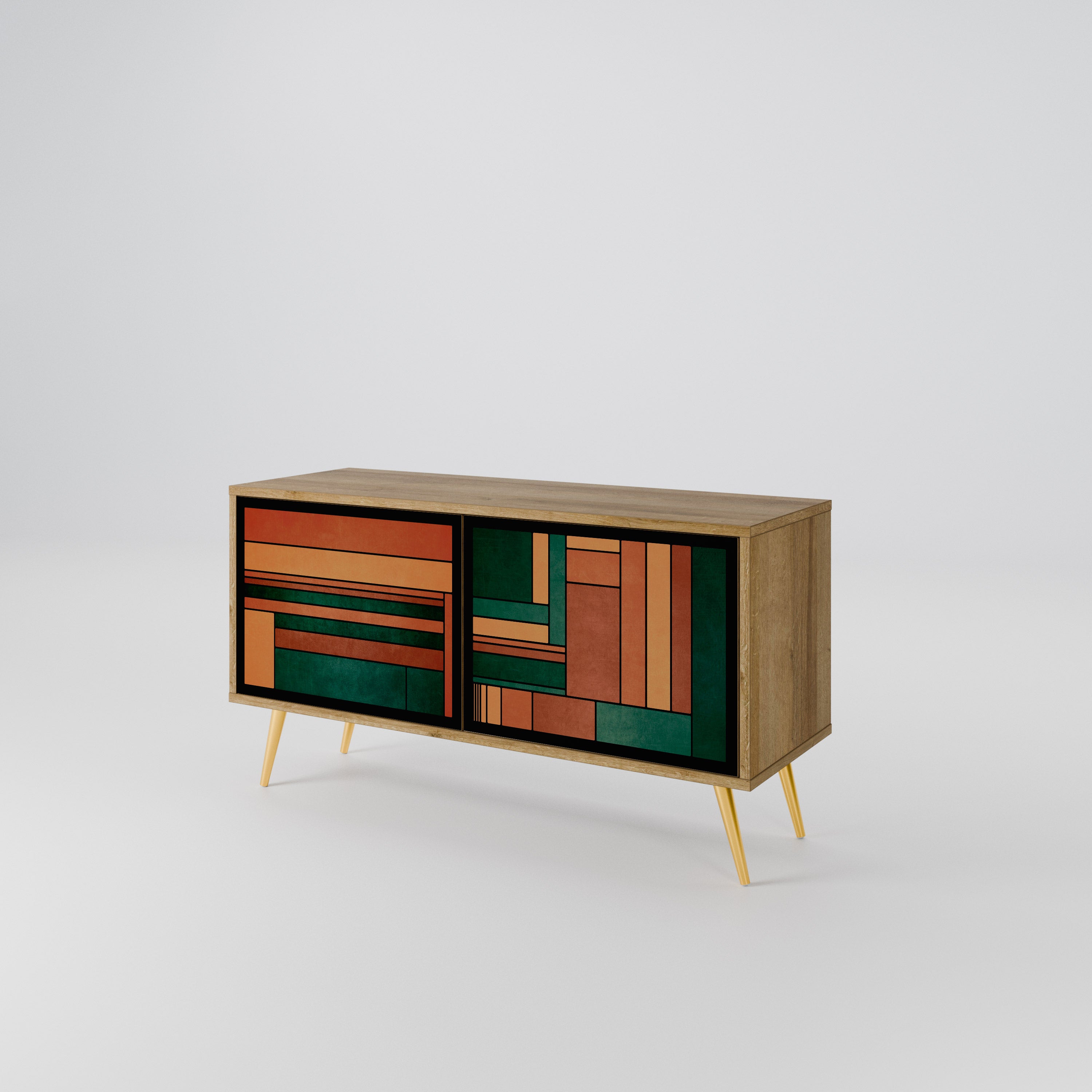 EARTHY FIGURES Compact 2-Door TV Cabinet