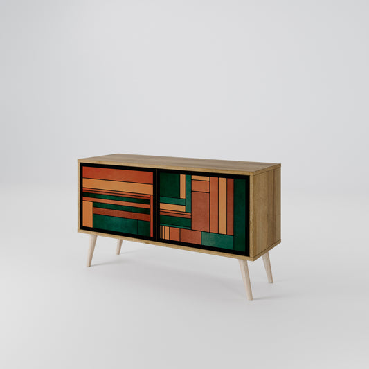 EARTHY FIGURES Kompakt TV-bänk med 2 dörrar