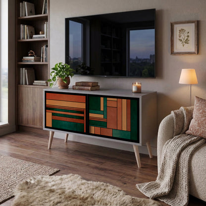 EARTHY FIGURES Kompakt TV-bänk med 2 dörrar
