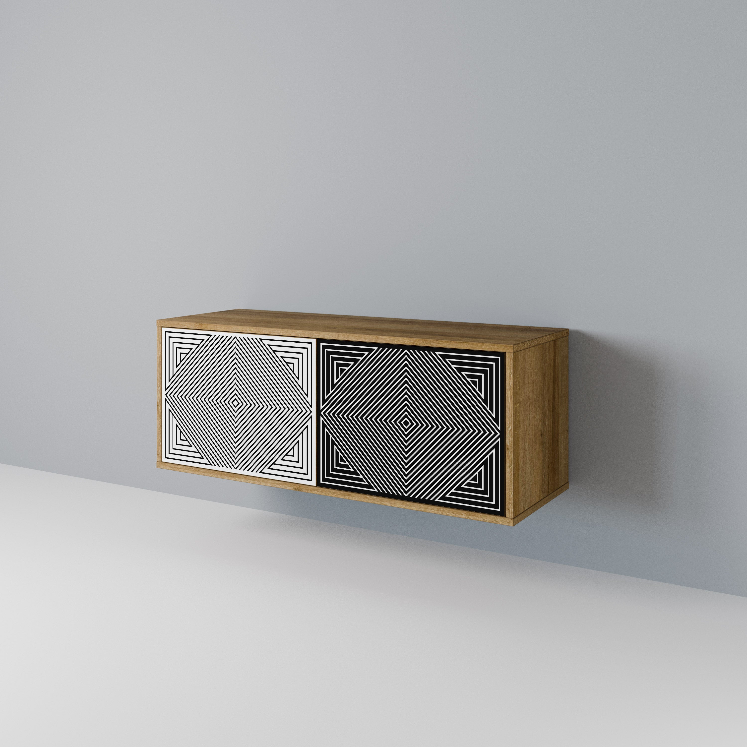 POLYGON ILLUSION Compact 2-Door TV Cabinet