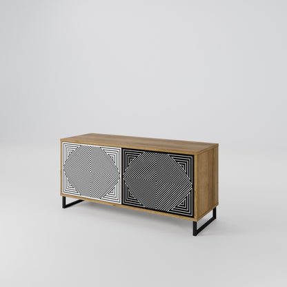 POLYGON ILLUSION Kompakt TV-bänk med 2 dörrar