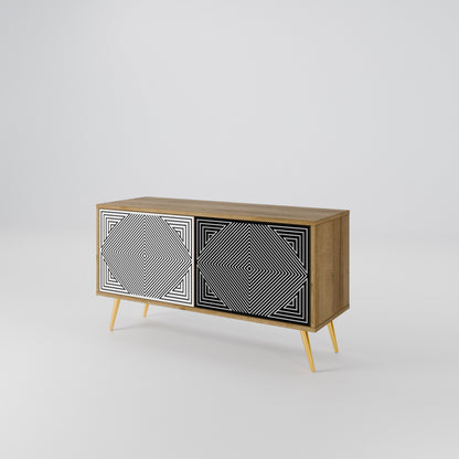 POLYGON ILLUSION Kompakt TV-bänk med 2 dörrar