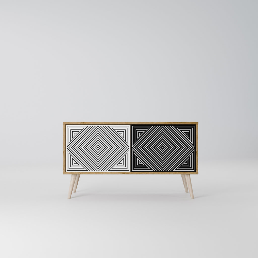 POLYGON ILLUSION Kompakt TV-bänk med 2 dörrar
