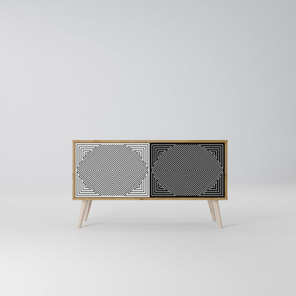 POLYGON ILLUSION Kompakt TV-bänk med 2 dörrar