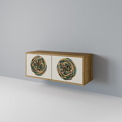 GREEN CIRCLES Kompakt TV-bänk med 2 dörrar