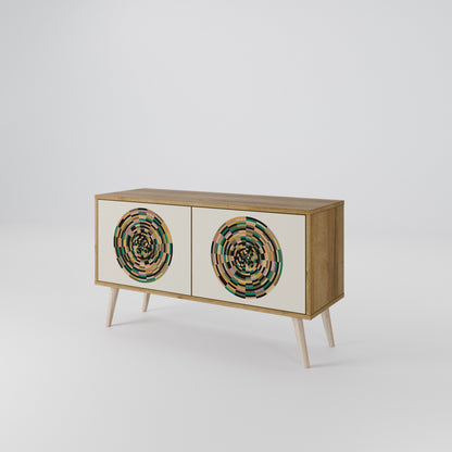 GREEN CIRCLES Kompakt TV-bänk med 2 dörrar