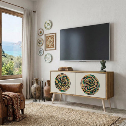 GREEN CIRCLES Kompakt TV-bänk med 2 dörrar