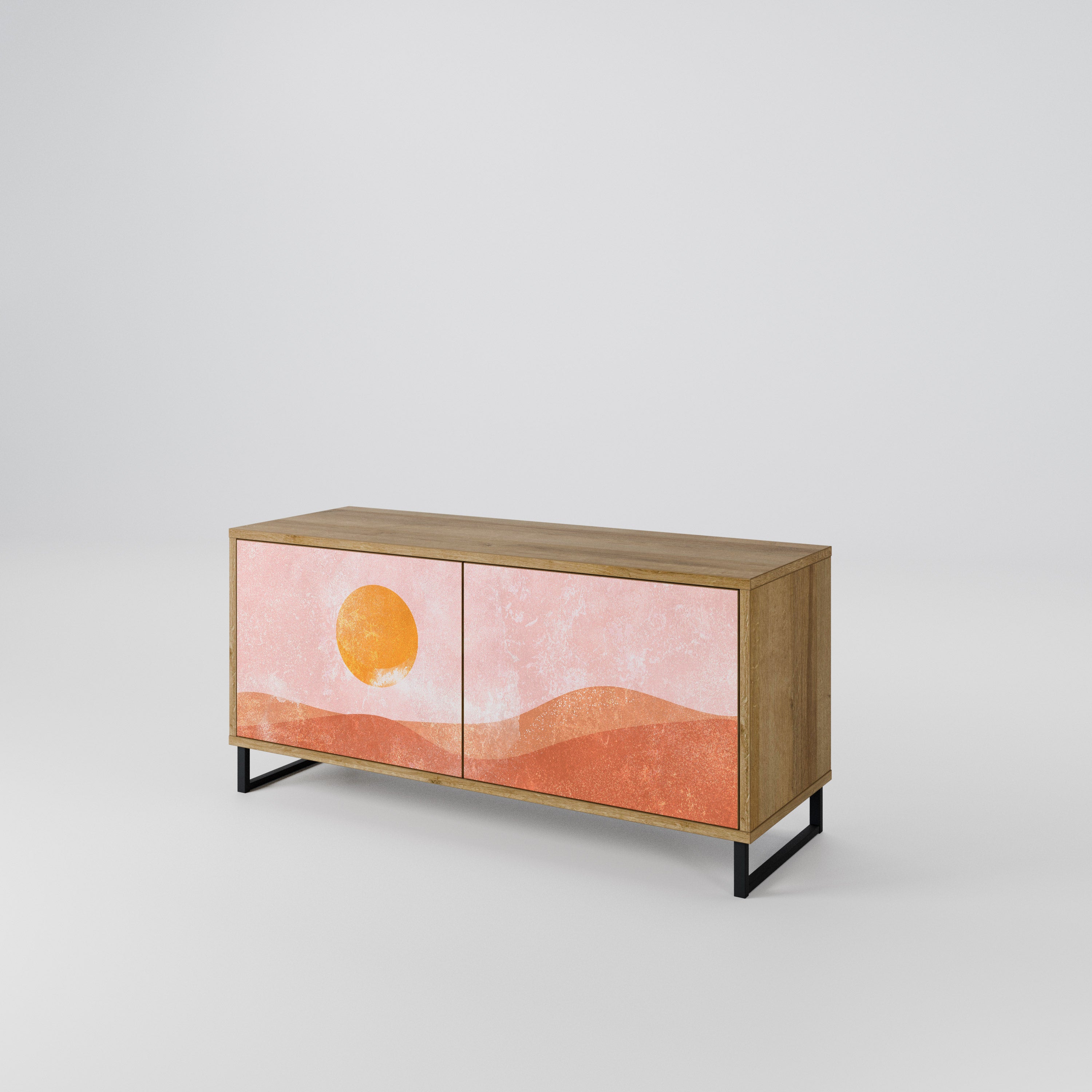 LUMINOUS SUNLIGHT Kompakt TV-bänk med 2 dörrar