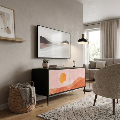 LUMINOUS SUNLIGHT Kompakt TV-bänk med 2 dörrar