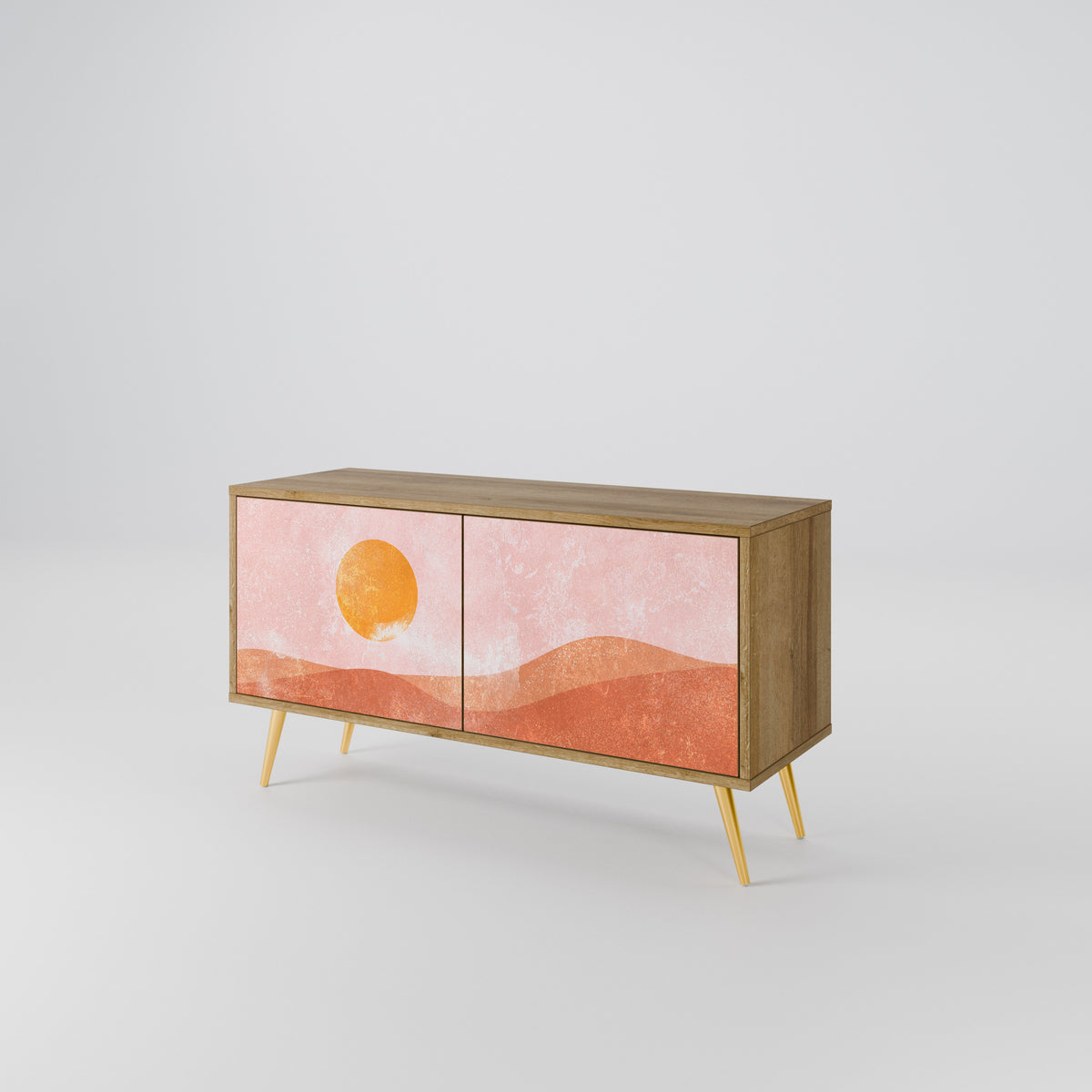 LUMINOUS SUNLIGHT Kompakt TV-bänk med 2 dörrar