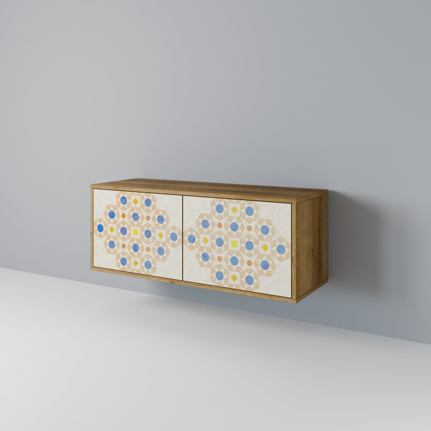 PATTERNED PRISM Kompakt TV-bänk med 2 dörrar