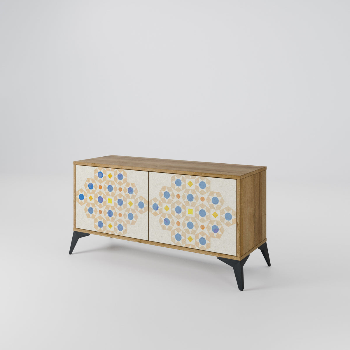 PATTERNED PRISM Kompakt TV-bänk med 2 dörrar