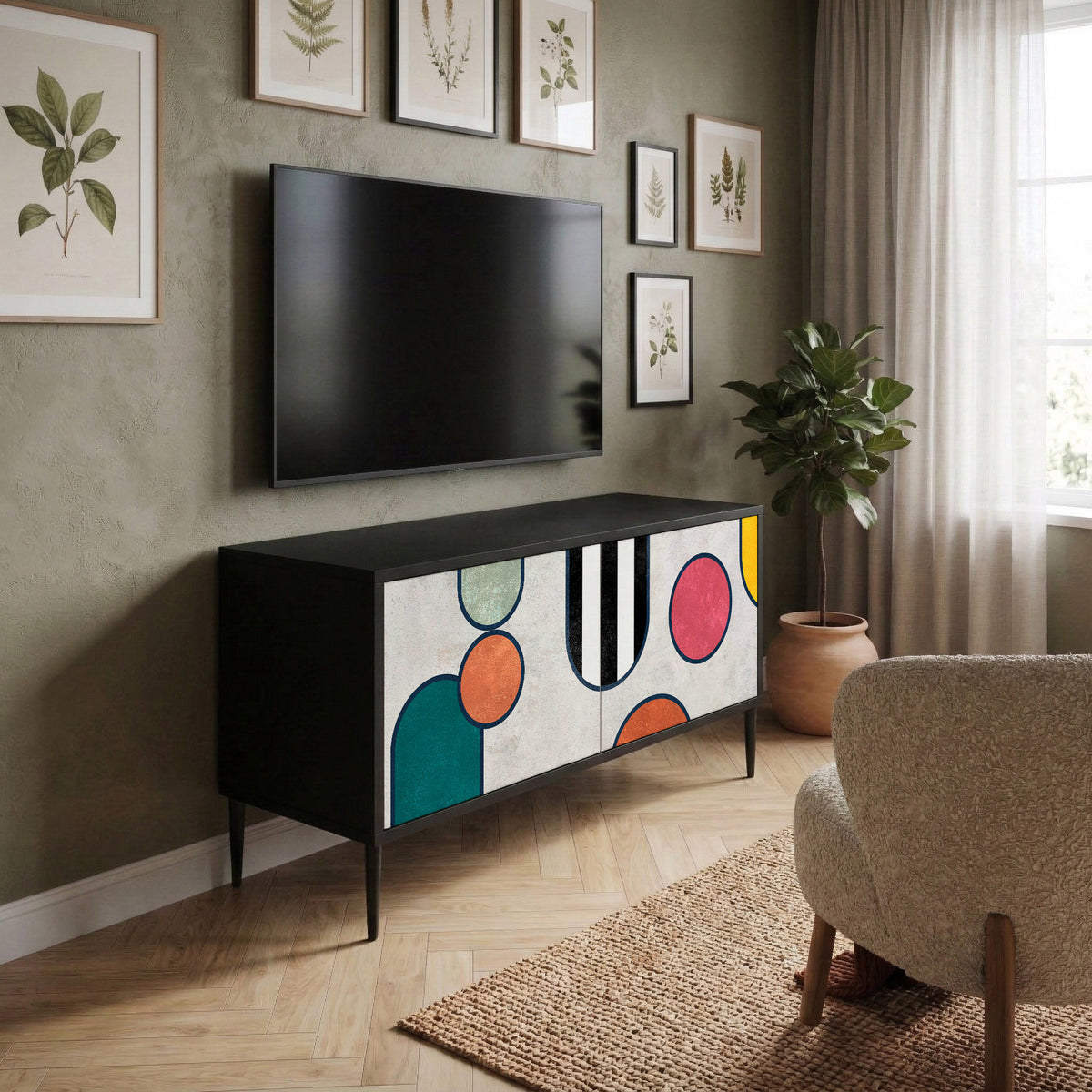 COOL STORY Kompakt TV-bänk med 2 dörrar