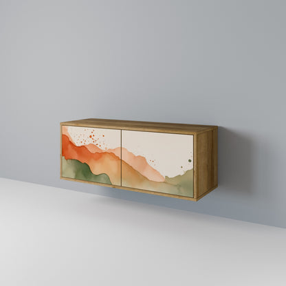 WATERCOLOUR PEAKS Kompakt TV-bänk med 2 dörrar