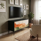 WATERCOLOUR PEAKS Kompakt TV-bänk med 2 dörrar