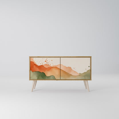 WATERCOLOUR PEAKS Kompakt TV-bänk med 2 dörrar
