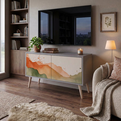 WATERCOLOUR PEAKS Kompakt TV-bänk med 2 dörrar