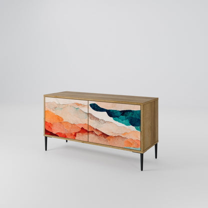 ABSTRACT LANDSCAPE Kompakt TV-bänk med 2 dörrar
