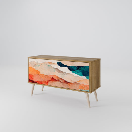 ABSTRACT LANDSCAPE Kompakt TV-bänk med 2 dörrar