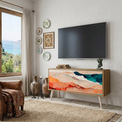 ABSTRACT LANDSCAPE Kompakt TV-bänk med 2 dörrar
