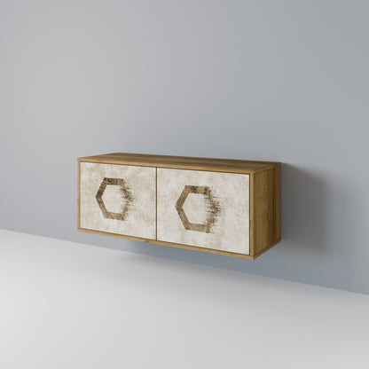 HEXAGONAL SHAPES Kompakt TV-bänk med 2 dörrar