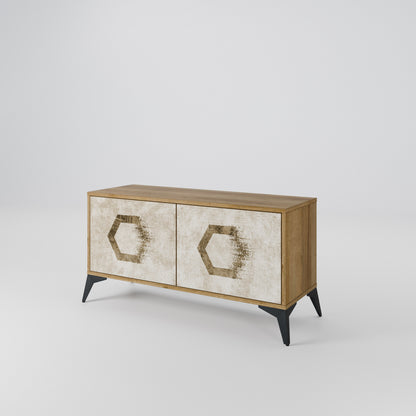 HEXAGONAL SHAPES Kompakt TV-bänk med 2 dörrar
