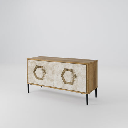 HEXAGONAL SHAPES Kompakt TV-bänk med 2 dörrar