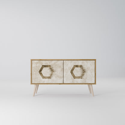 HEXAGONAL SHAPES Kompakt TV-bänk med 2 dörrar