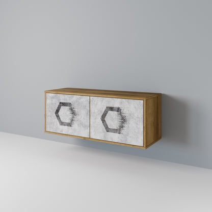 HEXAGONAL FIGURES Kompakt TV-bänk med 2 dörrar