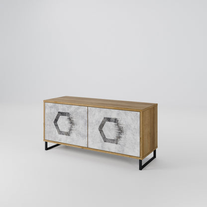 HEXAGONAL FIGURES Kompakt TV-bänk med 2 dörrar