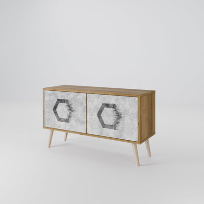 HEXAGONAL FIGURES Kompakt TV-bänk med 2 dörrar