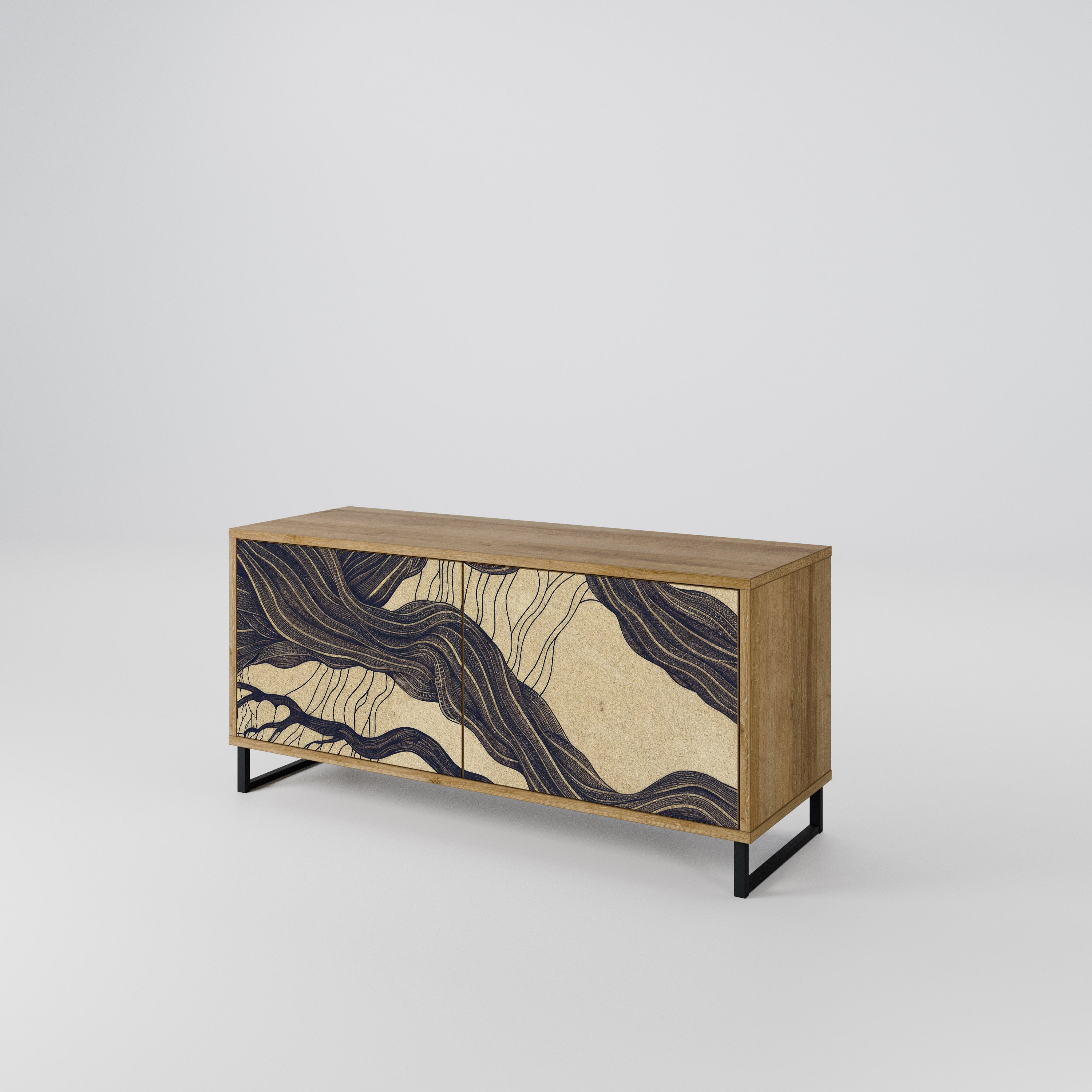 UNIFIED FRAGMENTS Kompakt TV-bänk med 2 dörrar